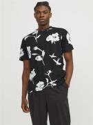 JACK & JONES Bluser & t-shirts 'JJPalma'  sort-meleret / hvid