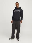 JACK & JONES Sweatshirt 'JJECaleb'  sort / hvid