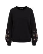 WE Fashion Sweatshirt  blandingsfarvet / sort