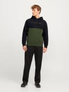 JACK & JONES Sweatshirt 'JJSTAR'  grøn / sort / hvid