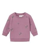 NAME IT Sweatshirt 'NOWA'  grøn / pastelgrøn / lysviolet / brombær