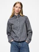 PIECES Bluse 'PCSIFFI'  grey denim / hvid