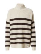 Oval Square Pullover 'Grace'  beige / mørkebrun