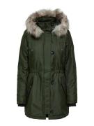 Only Tall Vinterparka 'Iris'  brun-meleret / khaki