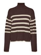 VERO MODA Pullover 'HAPPINESS'  creme / brun