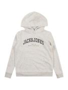 Jack & Jones Junior Sweatshirt 'JJECaleb'  lysegrå / sort / hvid