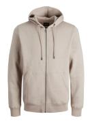 JACK & JONES Sweatjakke 'JJEBRADLEY'  beige