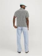 JACK & JONES Skjorte 'Luke Aruba'  sort / hvid