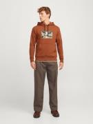 JACK & JONES Sweatshirt 'JORVESTERBRO'  beige / cognac / grå