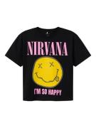 NAME IT Shirts 'Nirvana'  gul / pink / sort