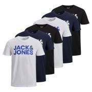 JACK & JONES Bluser & t-shirts  blå / sort / hvid