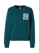 SCOTCH & SODA Sweatshirt  smaragd / hvid