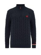 Moxx Paris Pullover 'Baptiste'  navy / blodrød / hvid