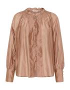 Cream Bluse 'Friil '  sepia