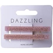 Dazzling Hår 2-pack Barettes Glitter Pink