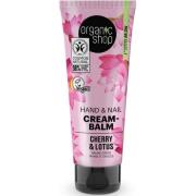 Organic Shop Hand & Nail Cream-Balm Cherry & Lotus 75 ml