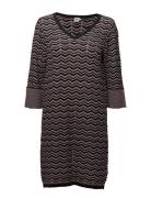 Wave Pattern Knit Dress Saint Tropez Black
