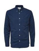 Slhregrick-Ox Flex Shirt Ls S Selected Homme Navy
