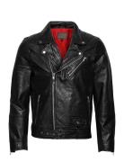 Brice Belted Leather Jacket Jofama Black