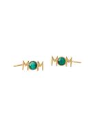 Mom Ear Climber Gold Design Letters Green