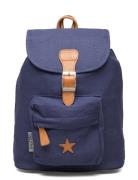 Baggy Back Pack, Navy With Leather Star Smallstuff Blue