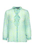 Bonita Ruffle Front Ls Shirt French Connection Patterned