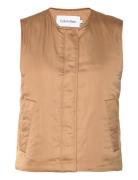 Minimal Padded Satin Vest Calvin Klein Beige