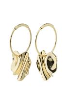 Em Wavy Hoop Earrings Pilgrim Gold