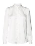 Viellette Satin L/S Shirt - Noos Vila White