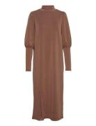 Ellemw Puff Long Dress My Essential Wardrobe Brown