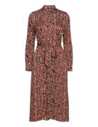 Patterned Satin Dress Esprit Collection Brown