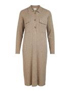 Objnoelle Polo Knit Dress Object Beige