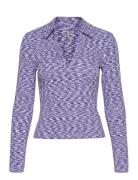 Onlamia L/S Polo Top Jrs ONLY Purple