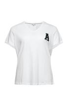 Carelodie Ss V-Neck Tee Jrs ONLY Carmakoma White