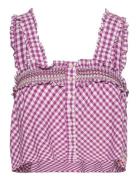 Adalhia Gingham Smock Top French Connection Purple