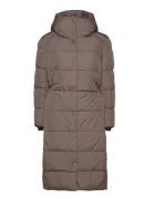 Savannah Long Puffer Coat Jofama Brown