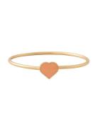 Big Heart Enamel Bangle Gold Design Letters Pink