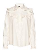 Whitney Organic Cotton/Lyocell Ruffle Blouse Lexington Clothing White