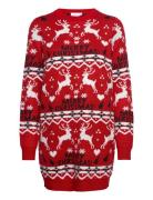 Vianna Reindeer Christmas Knit Dress/Ka Vila Red