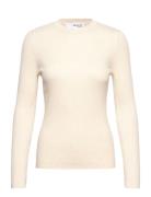 Slflydia New Rib Ls Knit O-Neck B Selected Femme Cream