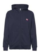 Reg Retro Shield Zip Hoodie GANT Navy