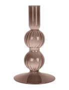 Candle Holder Swirl Bubbles Present Time Brown