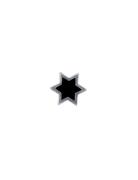 Enamel Star Charm, Silver Design Letters Black