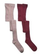 Stocking - Solid Rib 2-Pack Minymo Pink