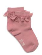 Ankle Sock W. Lace Minymo Pink