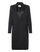 Wool Tuxedo Coat Calvin Klein Black