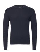 Slhmadden Ls Knit Cable Crew Neck B Selected Homme Navy