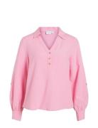Viprisilla V-Neck L/S Shirt Vila Pink