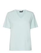 Slcolumbine Loose Fit V-Neck Ss Soaked In Luxury Blue