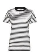 Slfmyessential Ss Stripe O-Neck Tee Noos Selected Femme Black